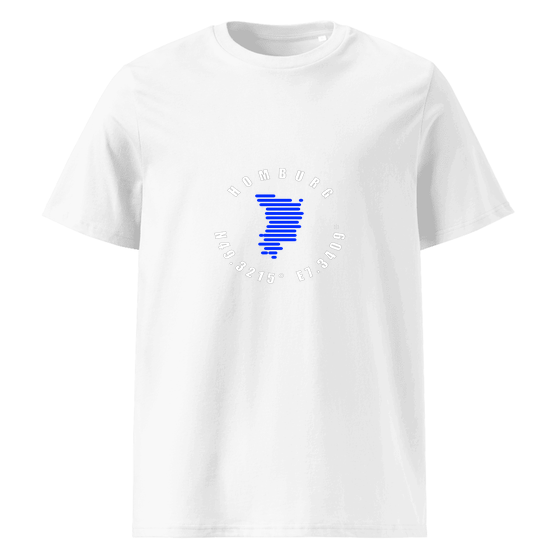 Personalisierbares Homburg T-Shirt – Minimal Coordinates Design – Weiß für Homburg