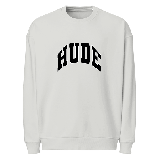 Personalisierbares Hude Sweatshirt – Varsity3 Design – Heather Grau für Hude