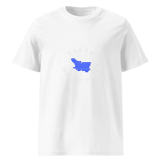Personalisierbares Husum T-Shirt – Minimal Coordinates Design – Weiß für Husum
