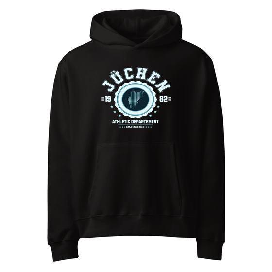 Personalisierbarer Jüchen Hoodie – Varsity Hero Design – Schwarz für Jüchen