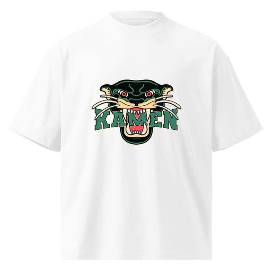 Personalisierbares Kamen T-Shirt – Panther Design – Weiß für Kamen