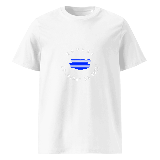 Personalisierbares Kassel T-Shirt – Minimal Coordinates Design – Weiß für Kassel