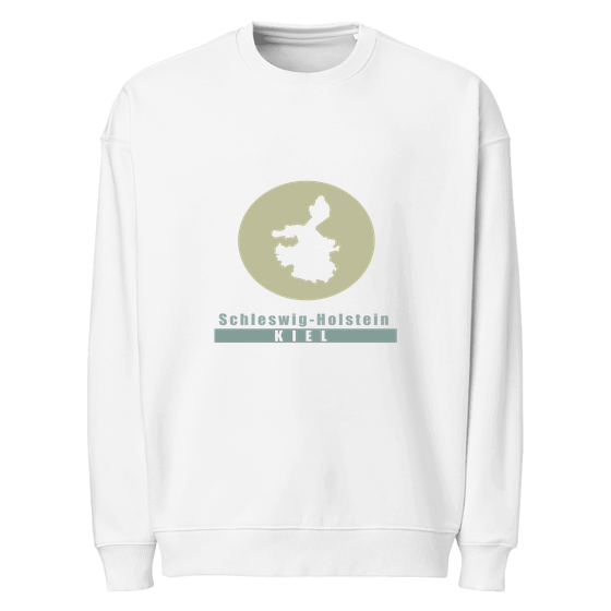 Personalisierbares Kiel Sweatshirt – Minimal Moon Design – Weiß für Kiel