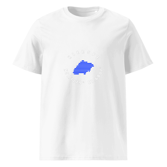Personalisierbares Kierspe T-Shirt – Minimal Coordinates Design – Weiß für Kierspe