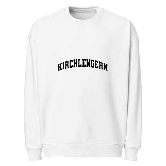 Personalisierbares Kirchlengern Sweatshirt – Varsity3 Design – Weiß für Kirchlengern