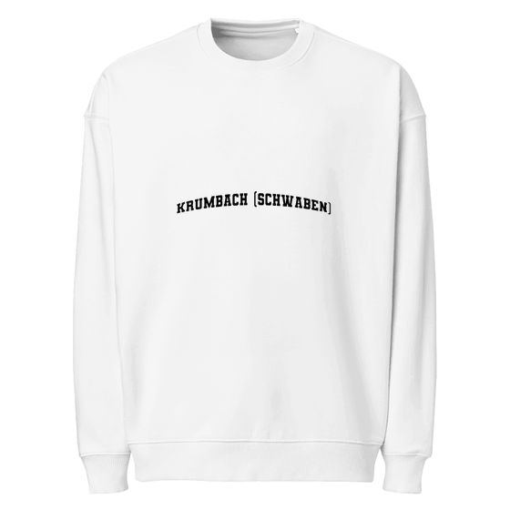 Personalisierbares Krumbach (Schwaben) Sweatshirt – Varsity3 Design – Weiß für Krumbach (Schwaben)