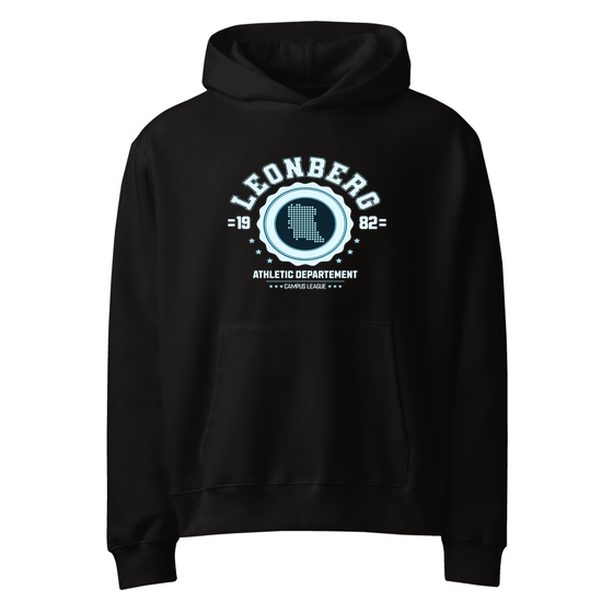 Personalisierbarer Leonberg Hoodie – Varsity Hero Design – Schwarz für Leonberg