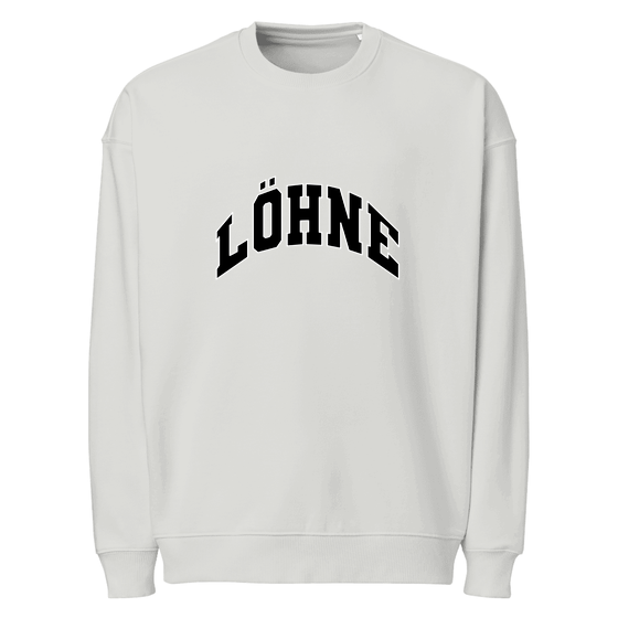 Personalisierbares Löhne Sweatshirt – Varsity3 Design – Heather Grau für Löhne
