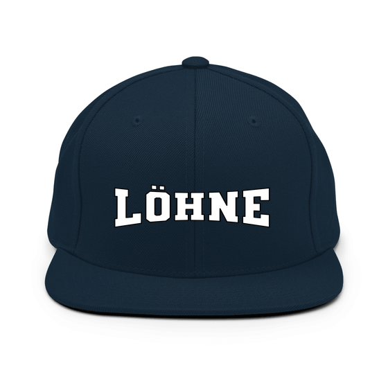 Personalisierbare Löhne Cap – Varsity4 Design – Dunkles Navy für Löhne