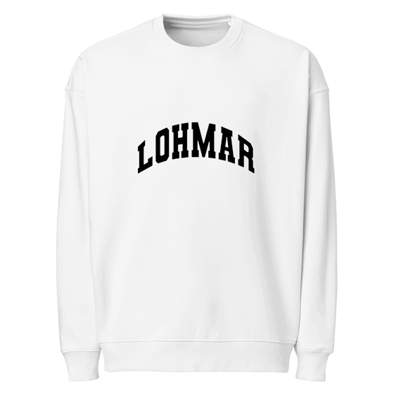 Personalisierbares Lohmar Sweatshirt – Varsity3 Design – Weiß für Lohmar
