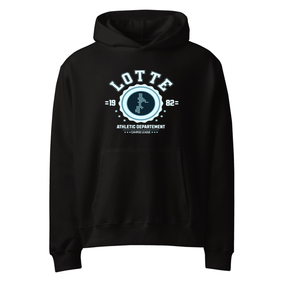 Personalisierbarer Lotte Hoodie – Varsity Hero Design – Schwarz für Lotte