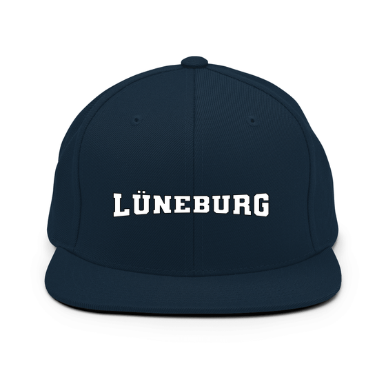 Personalisierbare Lüneburg Cap – Varsity4 Design – Dunkles Navy für Lüneburg