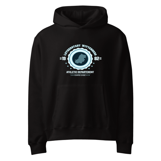 Personalisierbarer Lutherstadt Wittenberg Hoodie – Varsity Hero Design – Schwarz für Lutherstadt Wittenberg