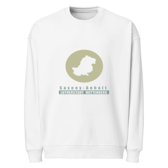 Personalisierbares Lutherstadt Wittenberg Sweatshirt – Minimal Moon Design – Weiß für Lutherstadt Wittenberg