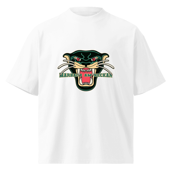 Personalisierbares Marbach am Neckar T-Shirt – Panther Design – Weiß für Marbach am Neckar