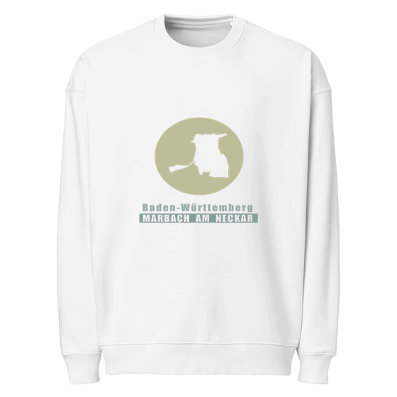 Personalisierbares Marbach am Neckar Sweatshirt – Minimal Moon Design – Weiß für Marbach am Neckar