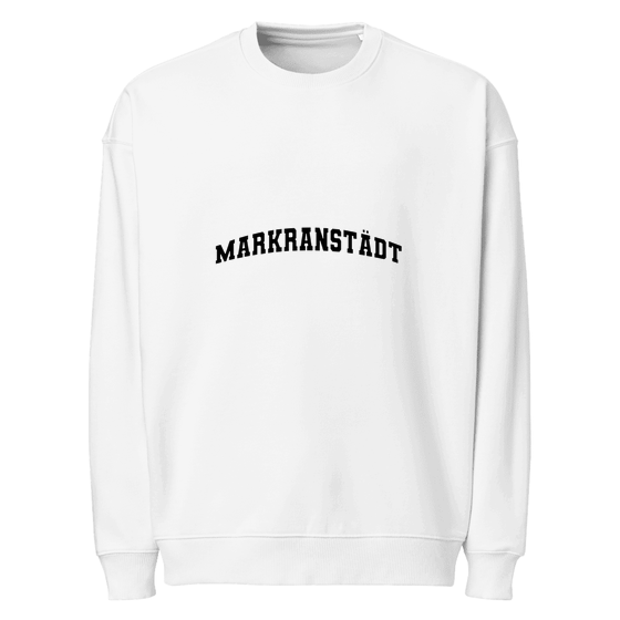 Personalisierbares Markranstädt Sweatshirt – Varsity3 Design – Weiß für Markranstädt