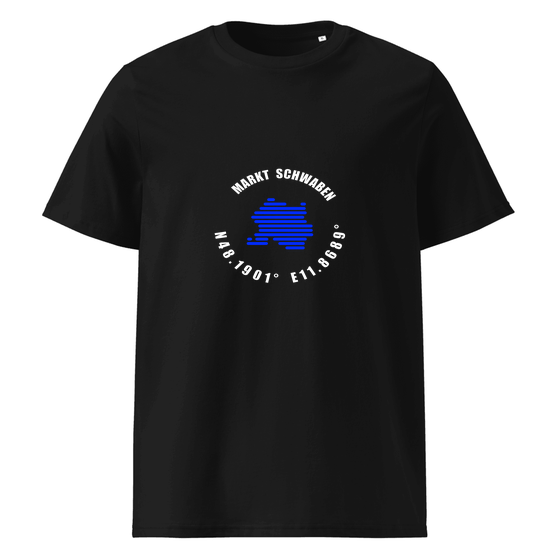 Personalisierbares Markt Schwaben T-Shirt – Minimal Coordinates Design – Schwarz für Markt Schwaben