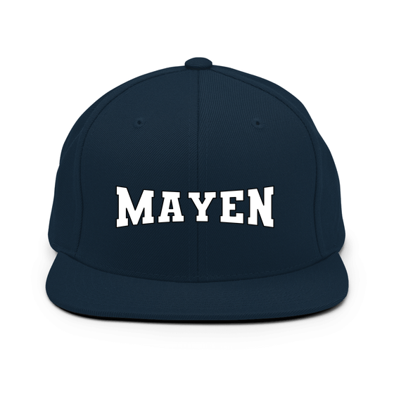 Personalisierbare Mayen Cap – Varsity4 Design – Dunkles Navy für Mayen