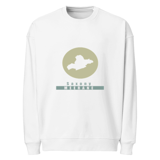 Personalisierbares Meerane Sweatshirt – Minimal Moon Design – Weiß für Meerane
