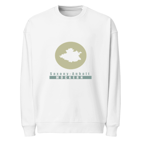 Personalisierbares Möckern Sweatshirt – Minimal Moon Design – Weiß für Möckern