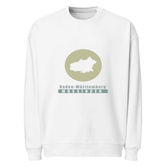 Personalisierbares Mössingen Sweatshirt – Minimal Moon Design – Weiß für Mössingen