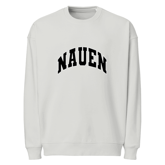 Personalisierbares Nauen Sweatshirt – Varsity3 Design – Heather Grau für Nauen