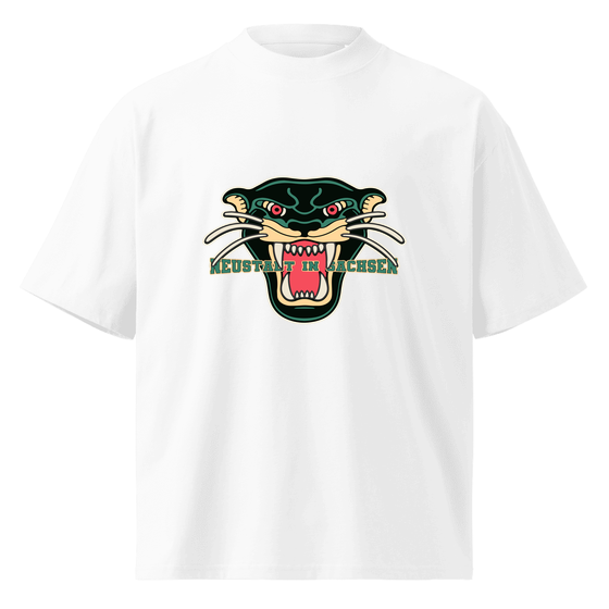 Personalisierbares Neustadt in Sachsen T-Shirt – Panther Design – Weiß für Neustadt in Sachsen
