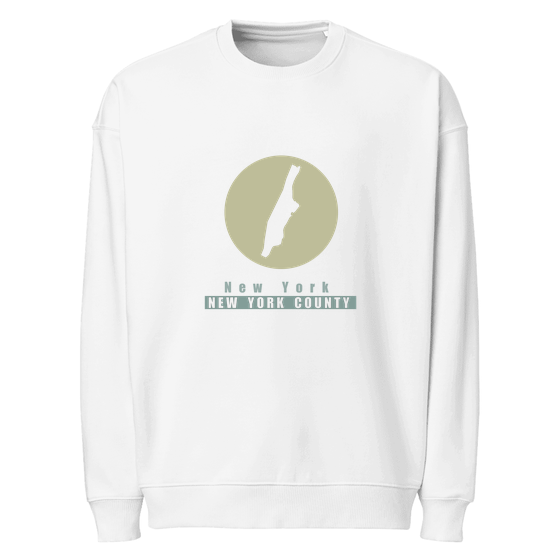 New York County Sweatshirt with Minimal Moon design (Weiß)