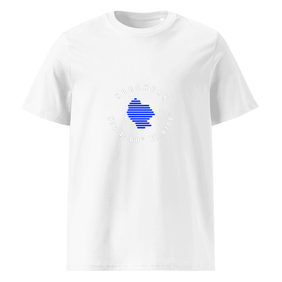 Personalisierbares Nordhorn T-Shirt – Minimal Coordinates Design – Weiß für Nordhorn