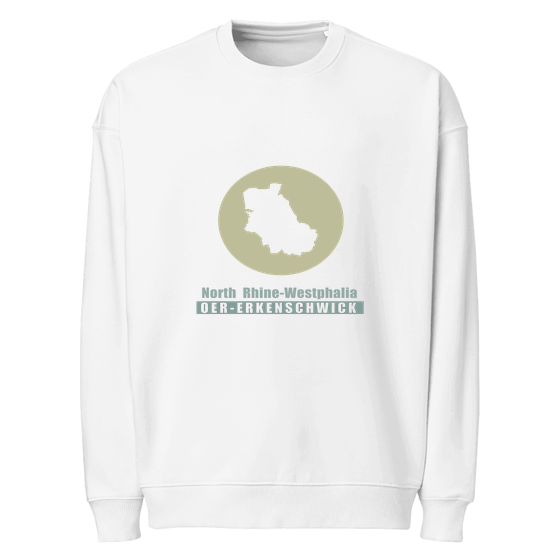 Personalisierbares Oer-Erkenschwick Sweatshirt – Minimal Moon Design – Weiß für Oer-Erkenschwick
