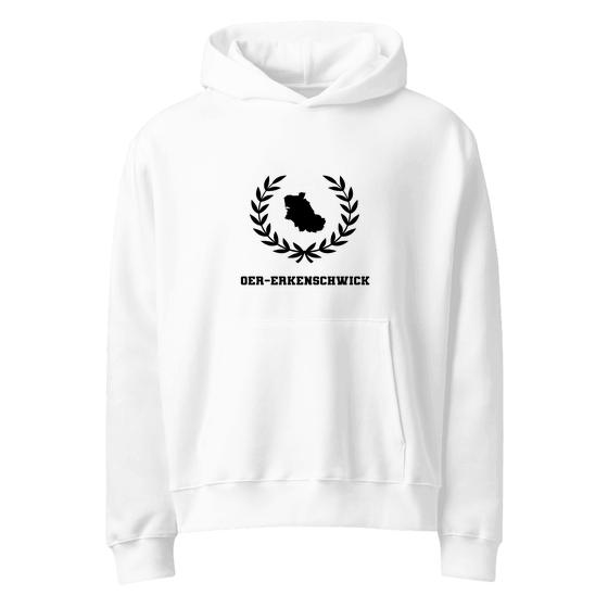 Personalisierbarer Oer-Erkenschwick Hoodie – Laurel Boundary Design – Weiß für Oer-Erkenschwick