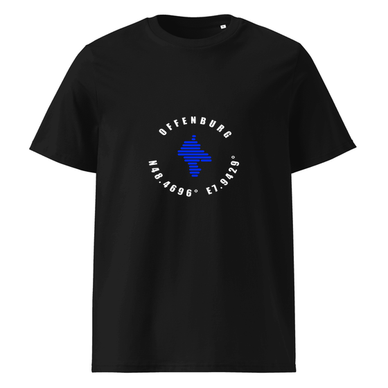 Personalisierbares Offenburg T-Shirt – Minimal Coordinates Design – Schwarz für Offenburg