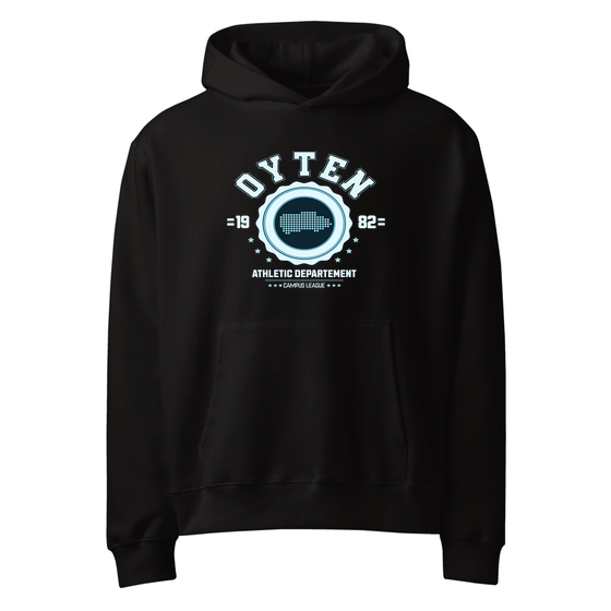 Personalisierbarer Oyten Hoodie – Varsity Hero Design – Schwarz für Oyten