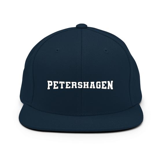 Personalisierbare Petershagen Cap – Varsity4 Design – Dunkles Navy für Petershagen