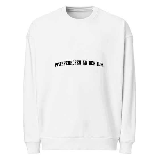 Personalisierbares Pfaffenhofen an der Ilm Sweatshirt – Varsity3 Design – Weiß für Pfaffenhofen an der Ilm