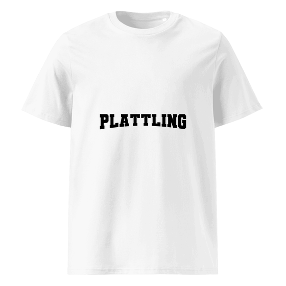Personalisierbares Plattling T-Shirt – Varsity17 Design – Weiß für Plattling