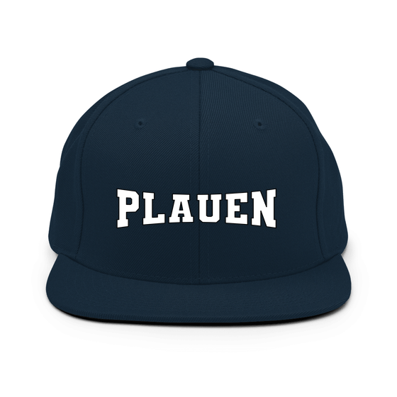 Personalisierbare Plauen Cap – Varsity4 Design – Dunkles Navy für Plauen