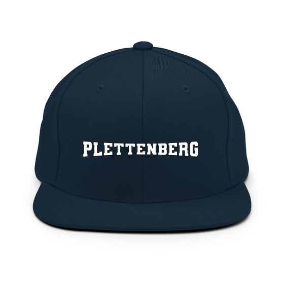 Personalisierbare Plettenberg Cap – Varsity4 Design – Dunkles Navy für Plettenberg