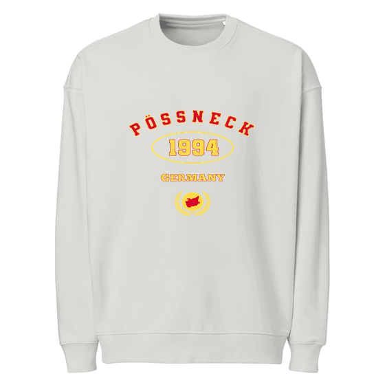 Personalisierbares Pößneck Sweatshirt – University 1994 Design – Heather Grau für Pößneck