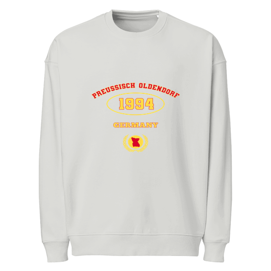 Personalisierbares Preußisch Oldendorf Sweatshirt – University 1994 Design – Heather Grau für Preußisch Oldendorf