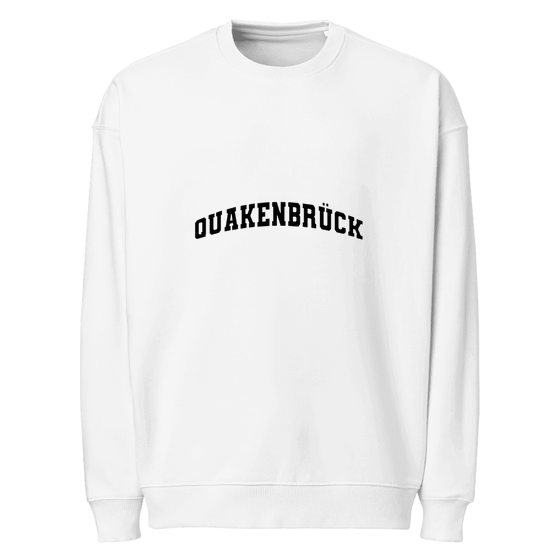 Personalisierbares Quakenbrück Sweatshirt – Varsity3 Design – Weiß für Quakenbrück
