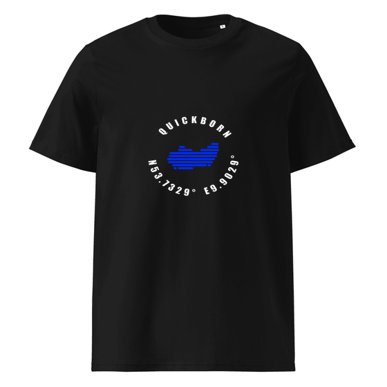 Personalisierbares Quickborn T-Shirt – Minimal Coordinates Design – Schwarz für Quickborn
