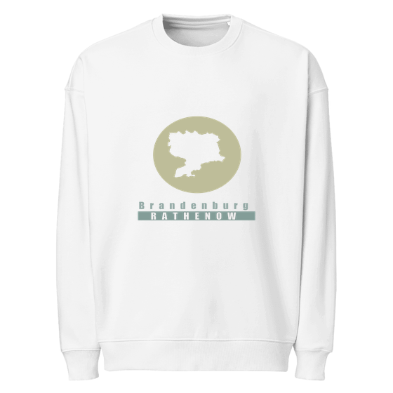 Personalisierbares Rathenow Sweatshirt – Minimal Moon Design – Weiß für Rathenow