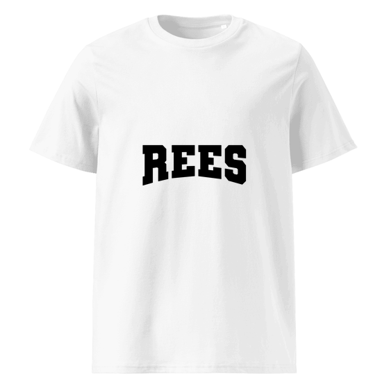Personalisierbares Rees T-Shirt – Varsity17 Design – Weiß für Rees