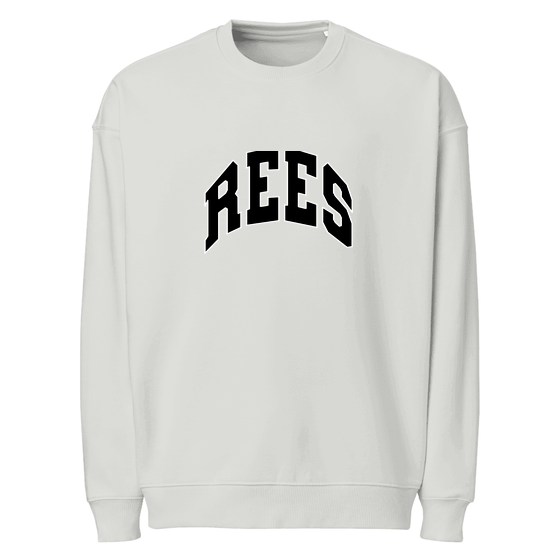 Personalisierbares Rees Sweatshirt – Varsity3 Design – Heather Grau für Rees