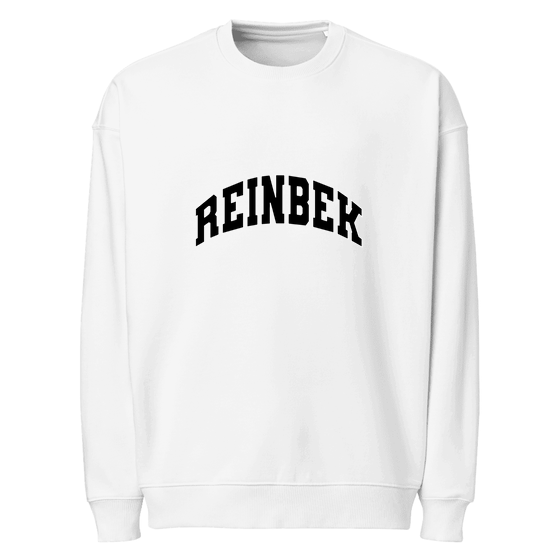 Personalisierbares Reinbek Sweatshirt – Varsity3 Design – Weiß für Reinbek