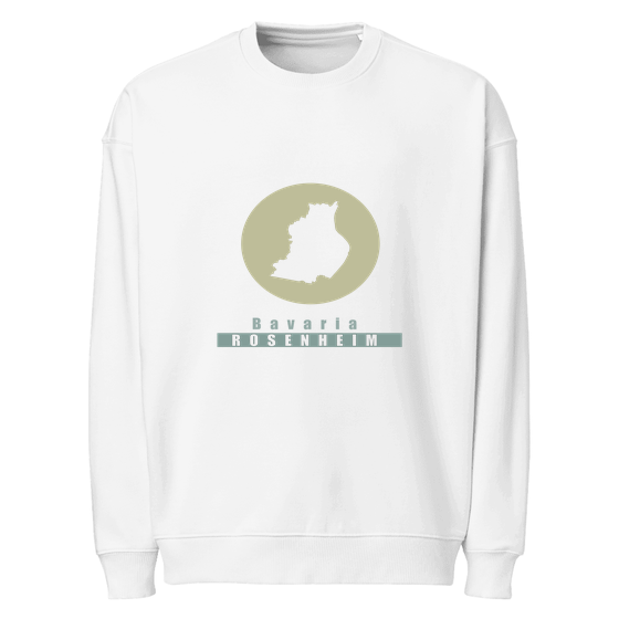 Personalisierbares Rosenheim Sweatshirt – Minimal Moon Design – Weiß für Rosenheim