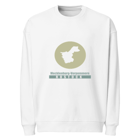 Personalisierbares Rostock Sweatshirt – Minimal Moon Design – Weiß für Rostock