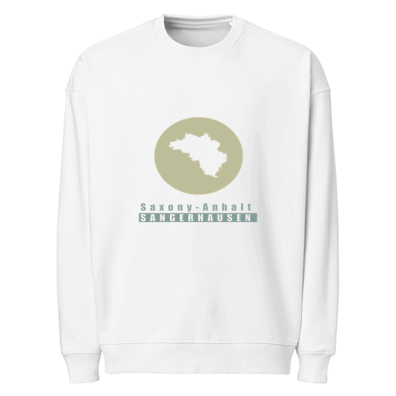Personalisierbares Sangerhausen Sweatshirt – Minimal Moon Design – Weiß für Sangerhausen